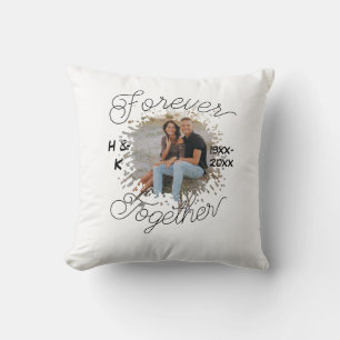 FOREVER TOGETHER COUPLE ANNIVERSARY PHOTO YEAR THROW PILLOW