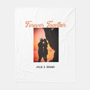 forever together photo name date couple wedding ro fleece blanket