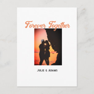 forever together photo name date couple wedding ro postcard