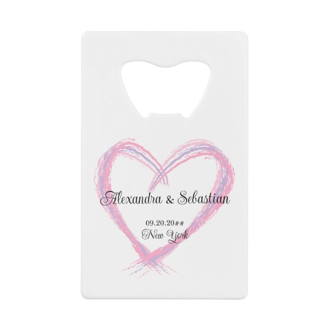Forever Together Wedding Party Favour Drink Credit Card Bottle Opener (Front)