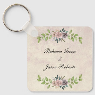 Forever - Two Hearts - One Love Wedding Invitation Keychain