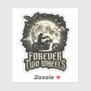 Forever Two Wheels Full Moon Bat Decal
