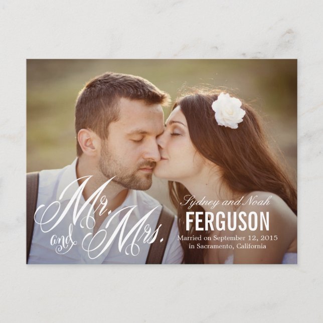 Forever Us Wedding Announcement - White (Front)