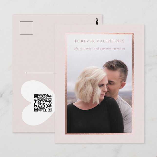 Forever Valentines Photo Save the Date Postcard (Front/Back)
