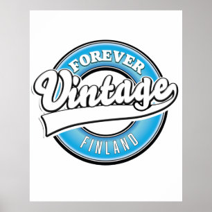 Forever vintage Finland logo Poster
