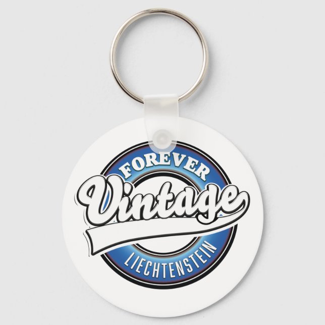 forever vintage liechtenstein logo keychain (Front)