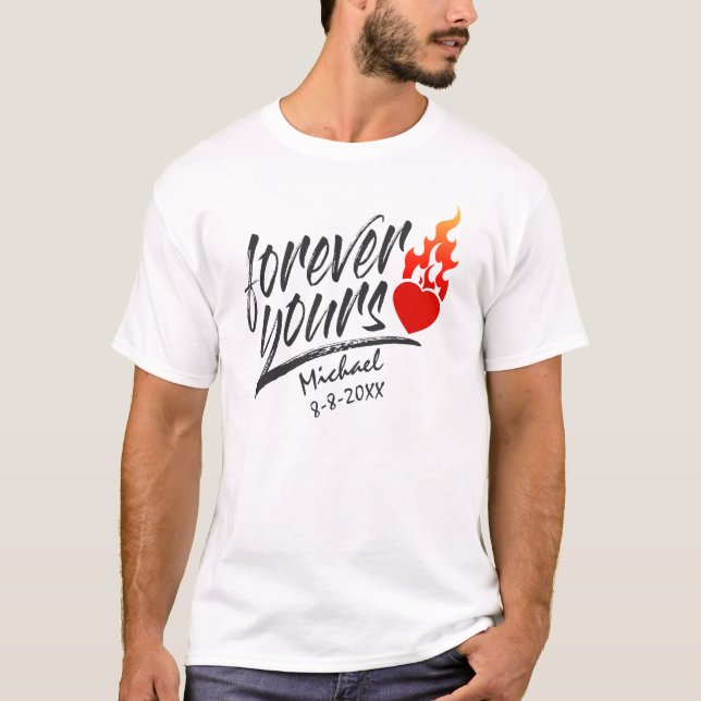 Forever Votre Nom Personnalisé Valentine | T-shirt (Devant)
