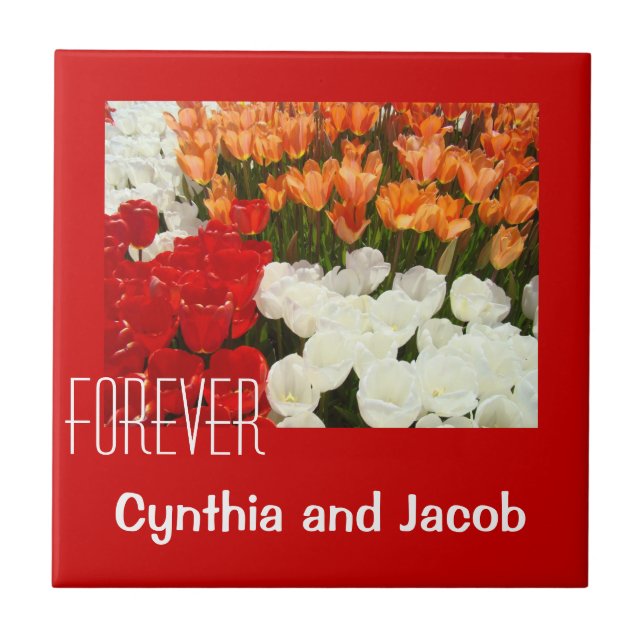 Forever Wedding gifts Tile Art His & Her Name (Front)