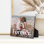 Forever | Wedding or Engagement Horizontal Photo Plaque<br><div class="desc">Create a sweet keepsake of your wedding,  honeymoon or special moment with this beautiful custom plaque that's perfect for couples. Personalize with a favorite horizontal or landscape oriented photo,  with "Forever" overlaid in elegant white lettering,  and your initials beneath.</div>