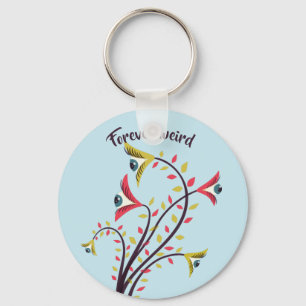 Forever Weird Colourful Flowers Staring Eyes Keychain