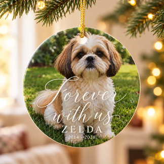 Forever With Us Personalized Pet Memorial Photo Ceramic Ornament