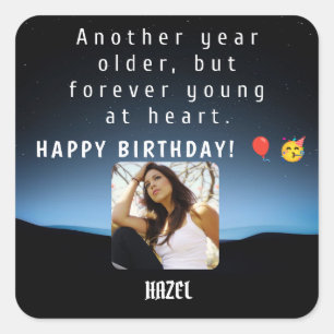 Forever Young: Classic Birthday Square Sticker