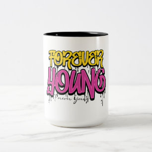 Forever Young Graffiti T-Shirt Two-Tone Coffee Mug