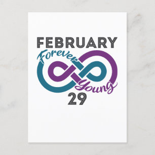 Forever Young Leap Year Birthday Leapling Postcard