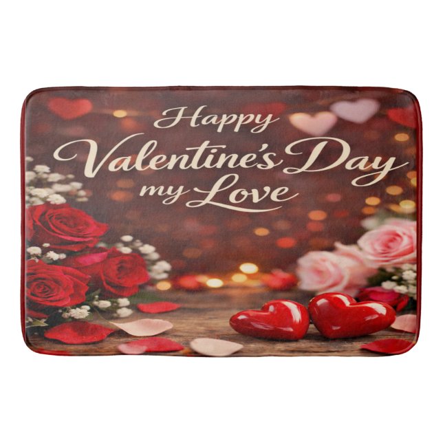 'Forever Your Valentine' Bath Mat (Front)