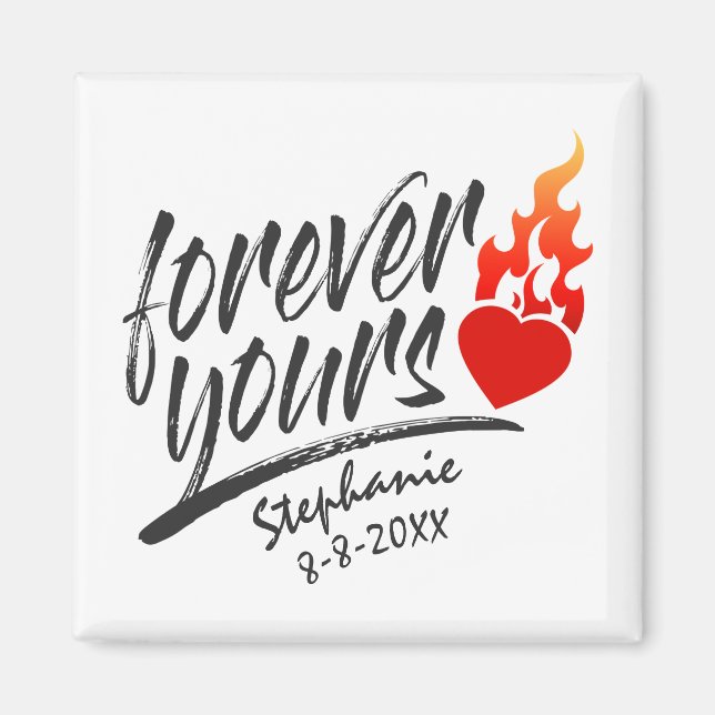 Forever Yours Custom Name Valentine | Magnet (Front)