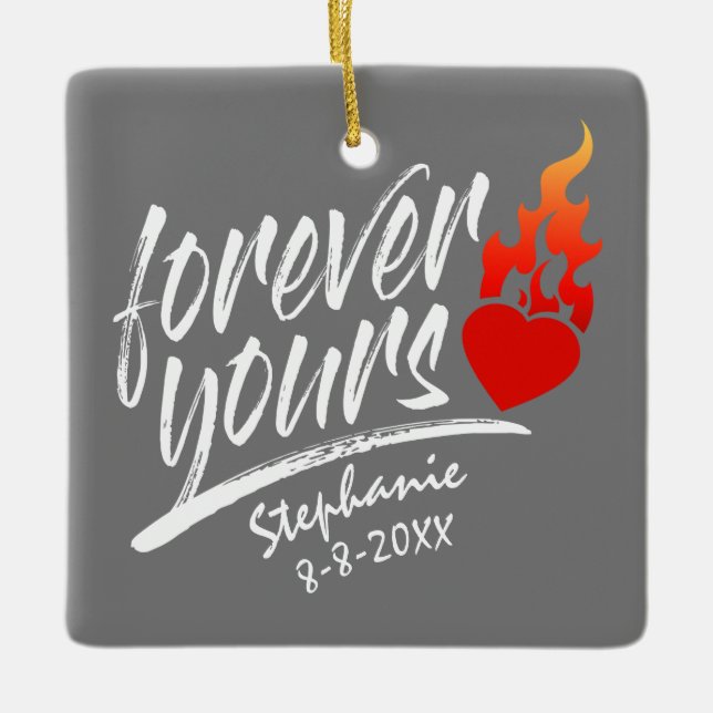 Forever Yours Custom Name Valentine | Ornament (Front)