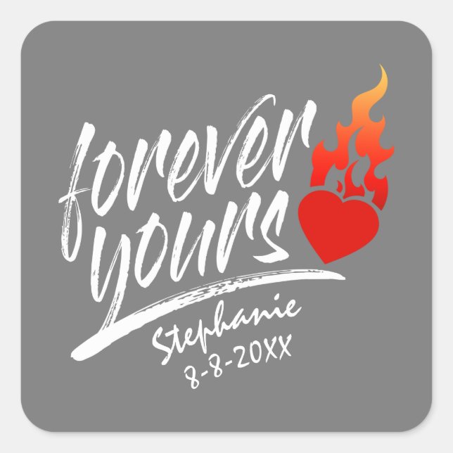 Forever Yours Custom Name Valentine | Sticker (Front)