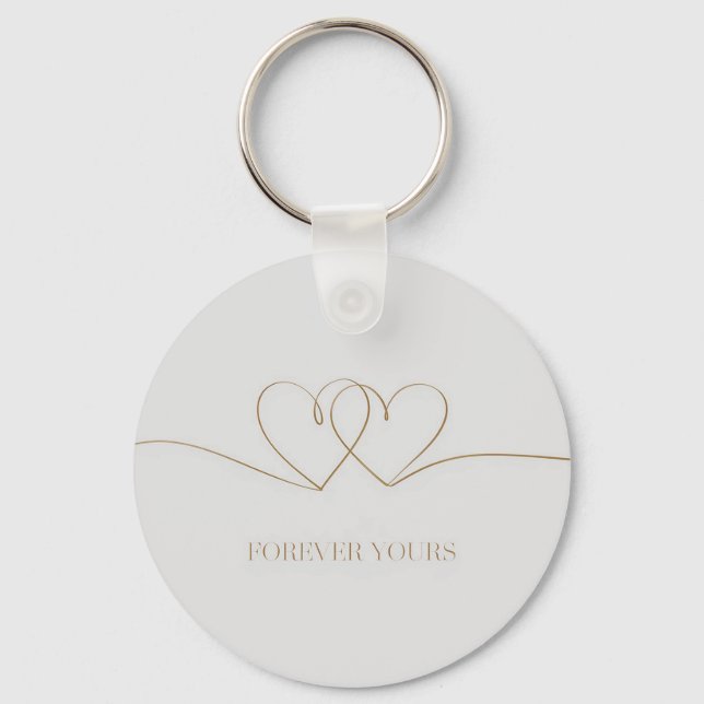Forever Yours: Intertwined Hearts Design Keychain (Front)