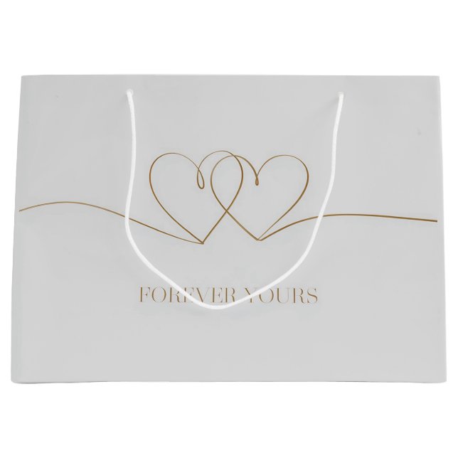 Forever Yours: Intertwined Hearts Design Large Gift Bag (Front)