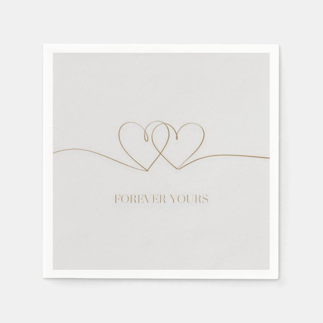 Forever Yours: Intertwined Hearts Design Napkin (Front)