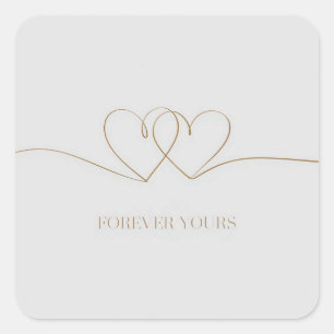Forever Yours: Intertwined Hearts Design Square Sticker