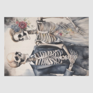 Forevermore: Skeleton Married Couple Decoupage   Tissue Paper