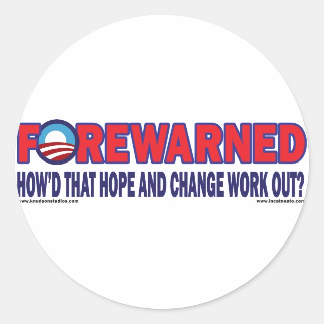 Forewarned - classic round sticker (Front)