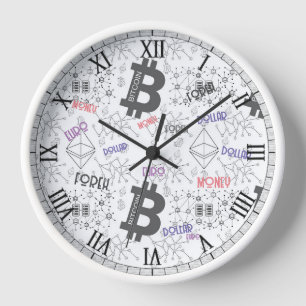 Forex, Money,  Euro, Dollar, Bitcoin Clock