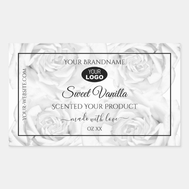 Forfait Floral noir et blanc Étiquette Logo (Devant)