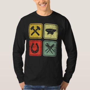 Forged Hammer Forged Pliers Horseshoe Blacksmith   T-Shirt