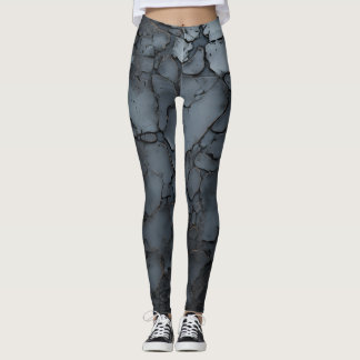 Forged Metal 3D, Crackled  Leggings