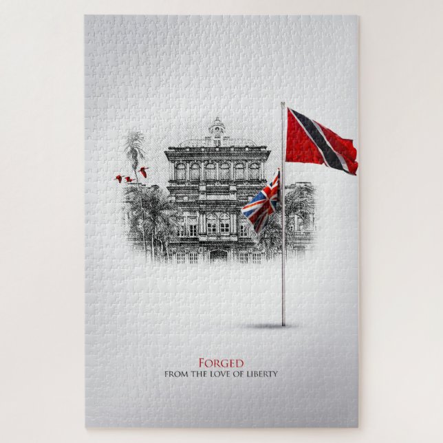 FORGED: TRINIDAD & TOBAGO 8.31.62 JIGSAW PUZZLE (Vertical)