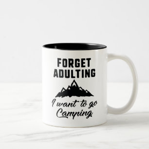 Forget Adulting Camping Two-Tone Coffee Mug