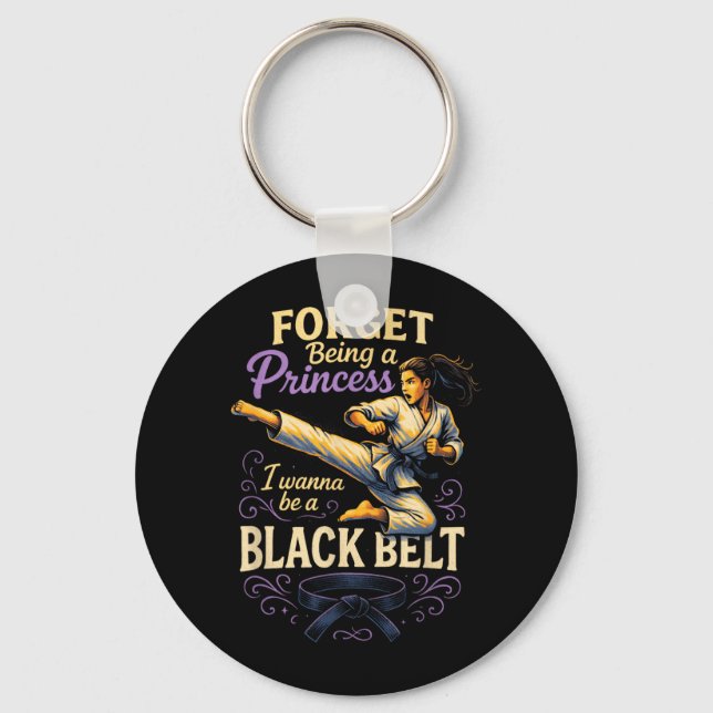 Forget Being a Princess - Karate Kickboxing Keychain (Front)