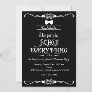 Forget Black Tie Halloween Party Invitation