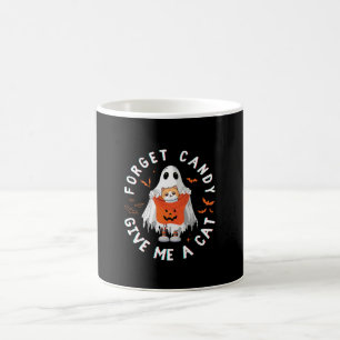Forget Candy Give Me Cat Funny Boo Ghost Halloween Coffee Mug