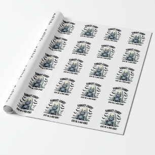 Forget Candy Give Me Moo Deng Halloween Ghost Wrapping Paper