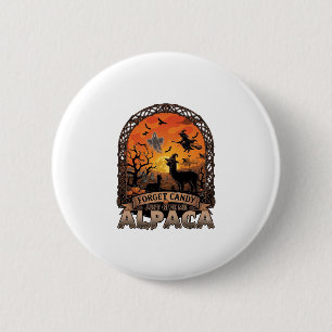 Forget Candy Just Give Me Alpaca Halloween Ghost W 2 Inch Round Button