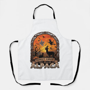 Forget Candy Just Give Me Alpaca Halloween Ghost W Apron