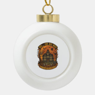 Forget Candy Just Give Me Alpaca Halloween Ghost W Ceramic Ball Christmas Ornament