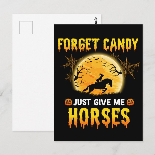 Forget Candy Just Give Me Horses Ideas Horse Rider Postcard (Front/Back)