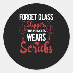 Forget glass slippers this princess wears scribs classic round sticker