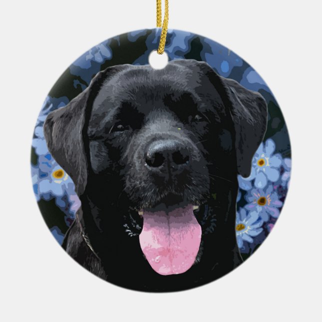 Forget Me Knot - Black Labrador Ceramic Ornament (Front)