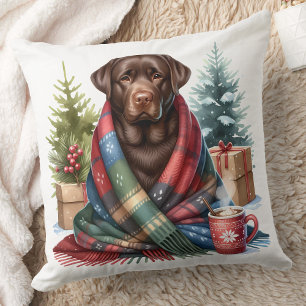 Forget Me Knot - Black Labrador Throw Pillow
