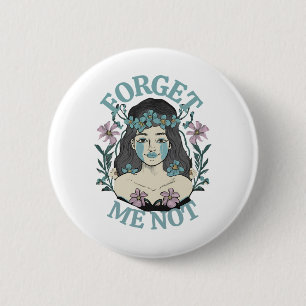 Forget Me Not 2 Inch Round Button