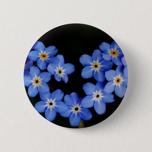 Forget me not 2 inch round button (Front)