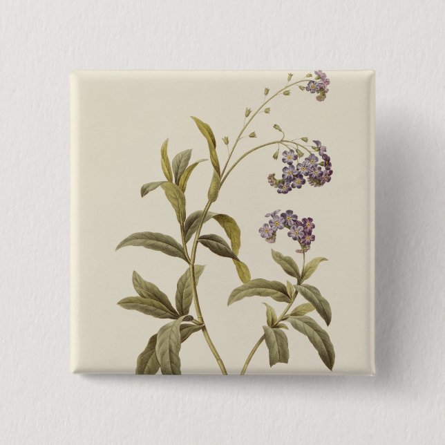 Forget-me-not 2 Inch Square Button (Front)