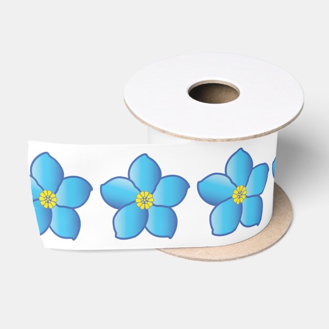 Forget-Me-Not 3 Inches Satin Ribbon (Spool)