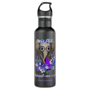 Forget me not Alzheimer's Awareness Elephant Flowe 710 Ml Water Bottle